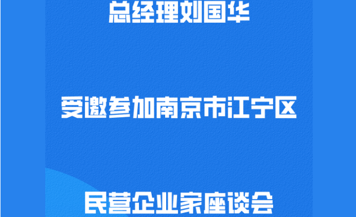 总经理刘国华受邀参加南京市江宁区民营企业家座谈会